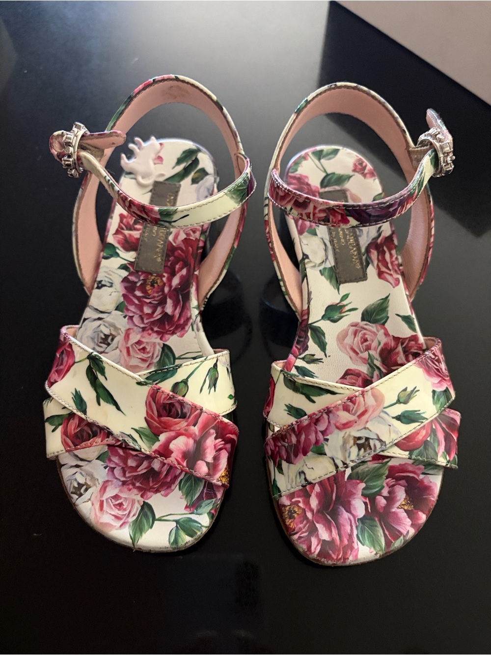 Dolce & Gabbana Floral Ankle-Strap Sandals - Pink/Green